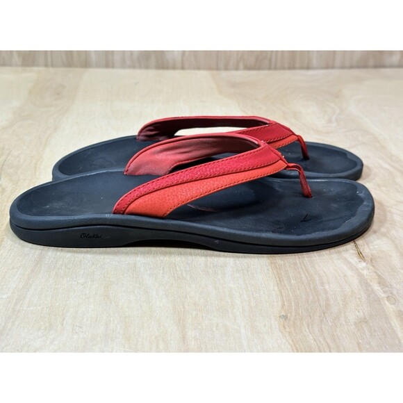OluKai Ohana Women’s Flip Flops Thong Sandals Red Size 10 - Picture 3 of 7